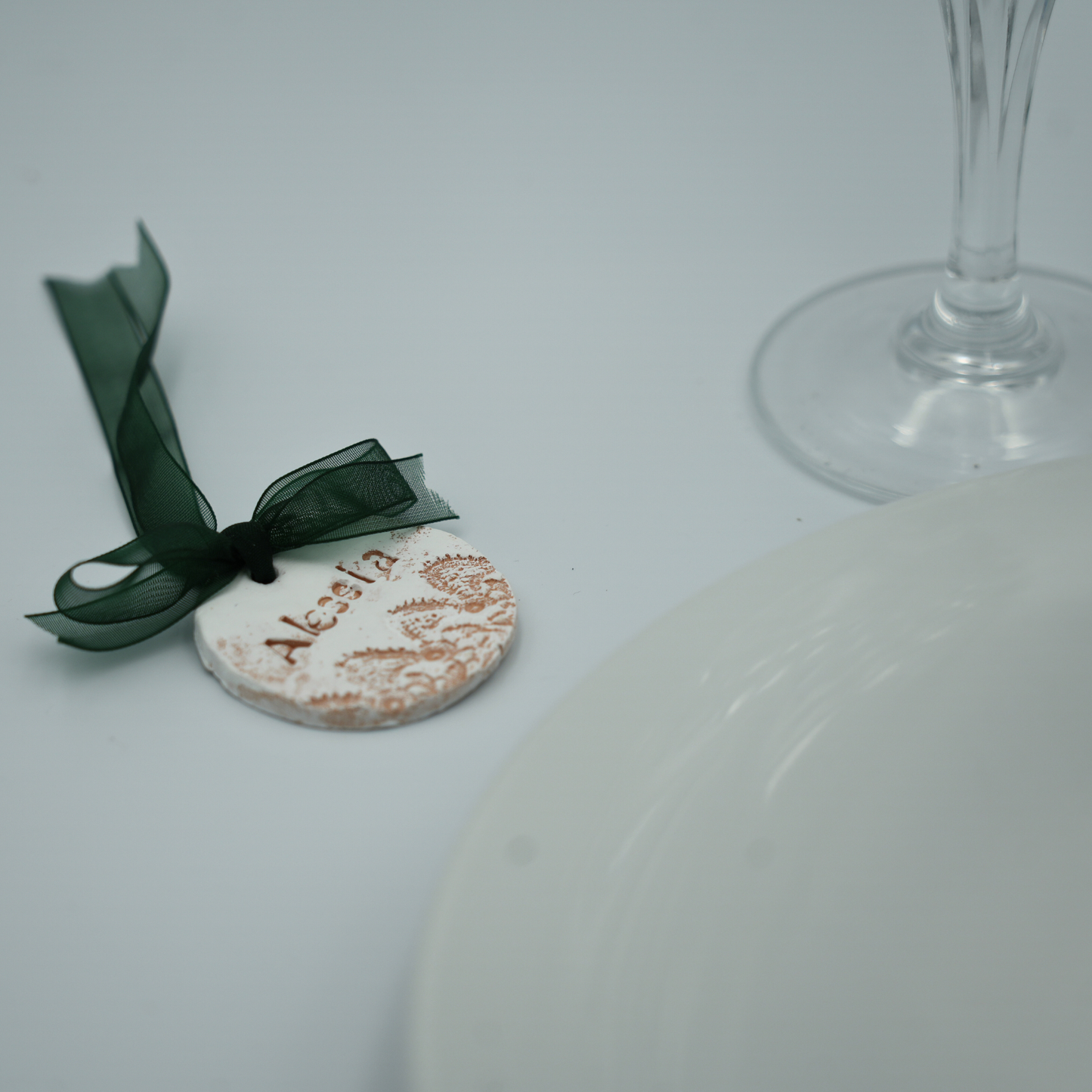 Segnaposto in ceramica personalizzato tondo