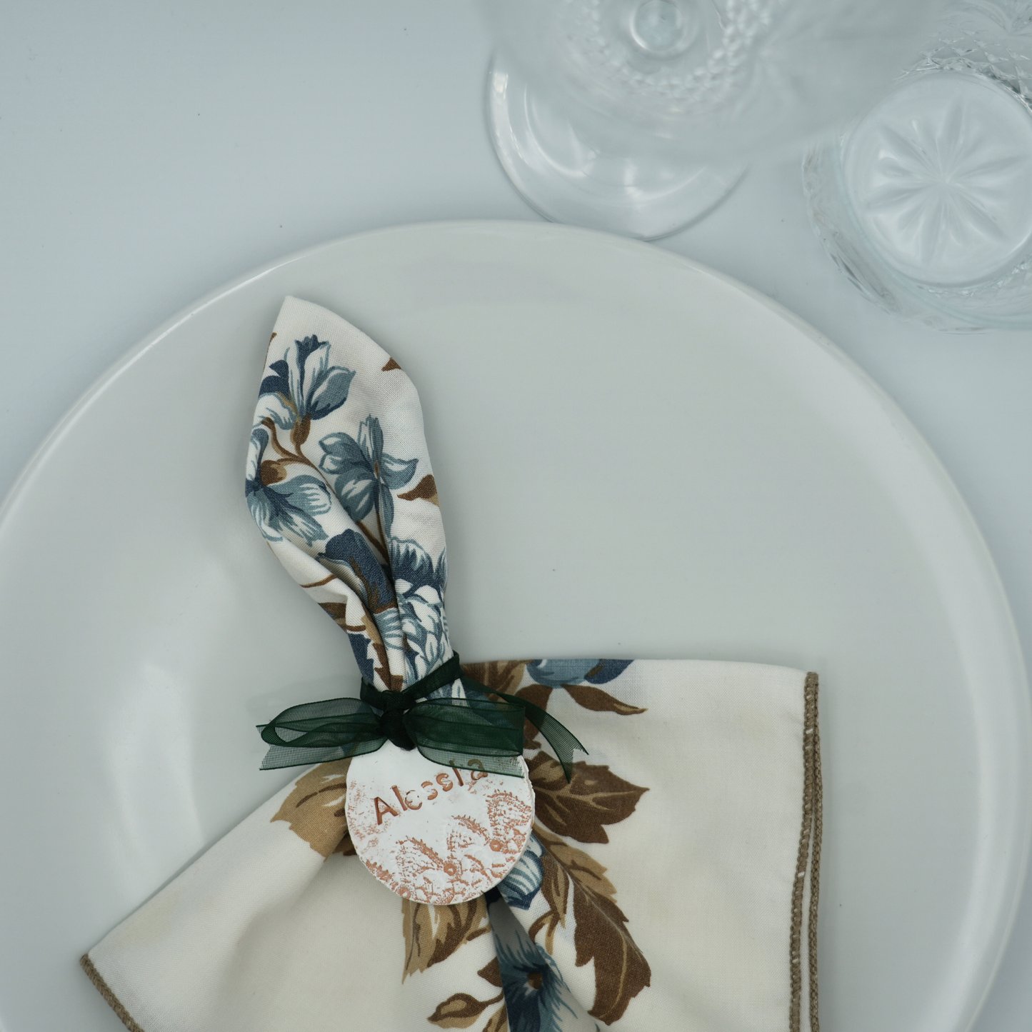 Segnaposto in ceramica personalizzato tondo